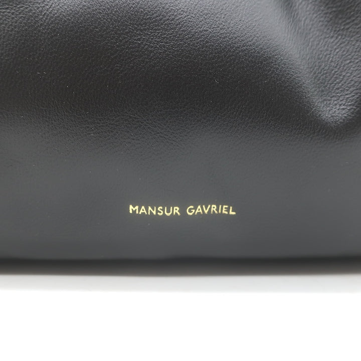 Mansur Gavriel Mini Cloud Clutch Black/Flamma Leather Crossbody NEW