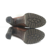 Brunello Cucinelli Platform Chelsea Boots Brown Leather Size 40