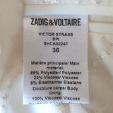Zadig & Voltaire rhinestone-star blazer in cream, poly-viscose-elastane blend — authentic pre-owned designer jacket
