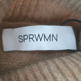 SPRWMN Cashmere Heart Turtleneck Sweater Almond Size Small NEW