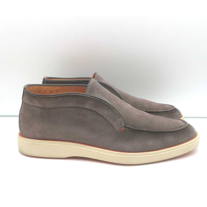 Santoni Slip-On Chukka Boots Taupe Suede Size US 7