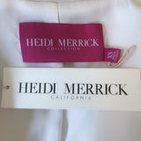 Heidi Merrick Double Breasted Satin Blazer Off-White Size Extra Small NEW