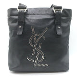 Yves Saint Laurent Kahala Studded Logo Tote Black Leather Small Shoulder Bag