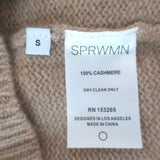 SPRWMN Cashmere Heart Turtleneck Sweater Almond Size Small NEW