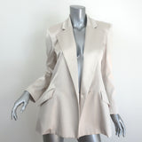 Heidi Merrick Double Breasted Satin Blazer Off-White Size Extra Small NEW