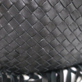 Bottega Veneta Large Veneta Fringed Hobo Black Intrecciato Leather Shoulder Bag