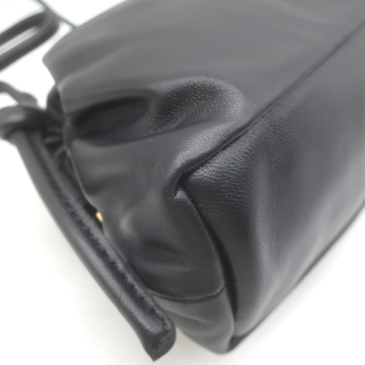 Mansur Gavriel Mini Cloud Clutch Black/Flamma Leather Crossbody NEW