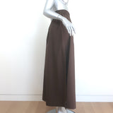 MIKOH Delia Side-Slit Maxi Skirt Dark Brown Cotton Poplin Size 0 NEW