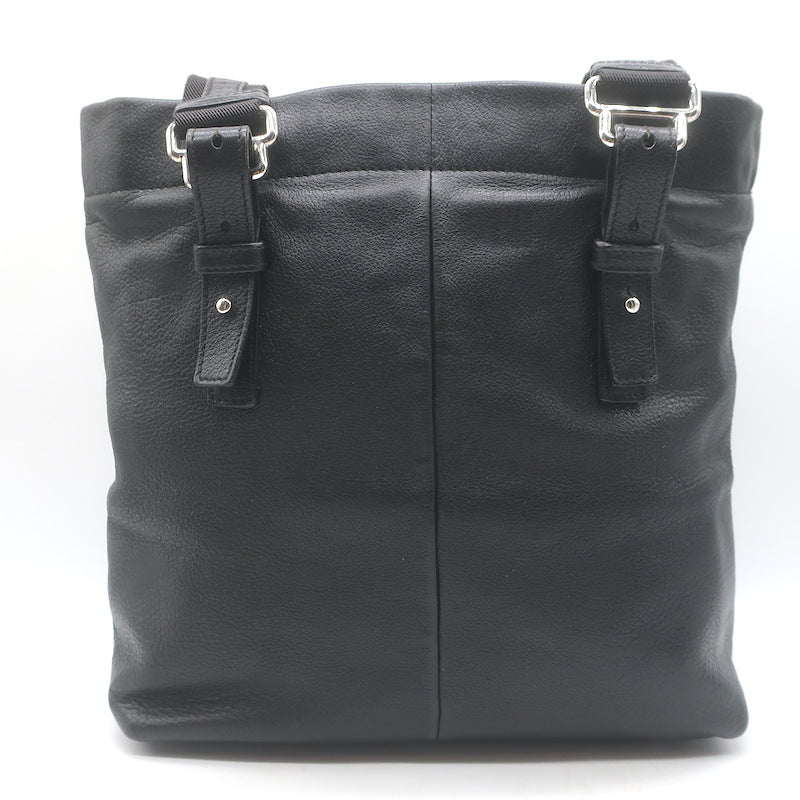 Yves Saint Laurent Kahala Studded Logo Tote Black Leather Small Shoulder Bag