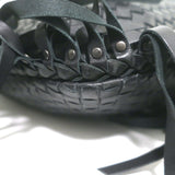 Bottega Veneta Large Veneta Fringed Hobo Black Intrecciato Leather Shoulder Bag