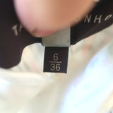 Talbot Runhof Sleeveless Sheath Dress White Embroidered Cotton-Blend Size 6