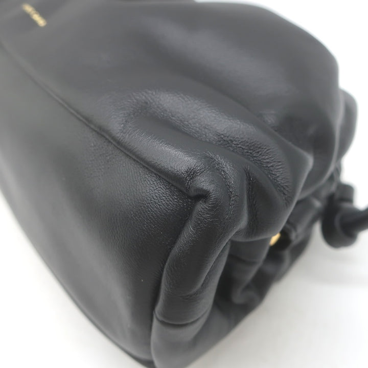 Mansur Gavriel Mini Cloud Clutch Black/Flamma Leather Crossbody NEW