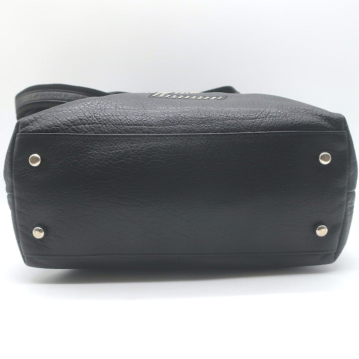 Yves Saint Laurent Kahala Studded Logo Tote Black Leather Small Shoulder Bag