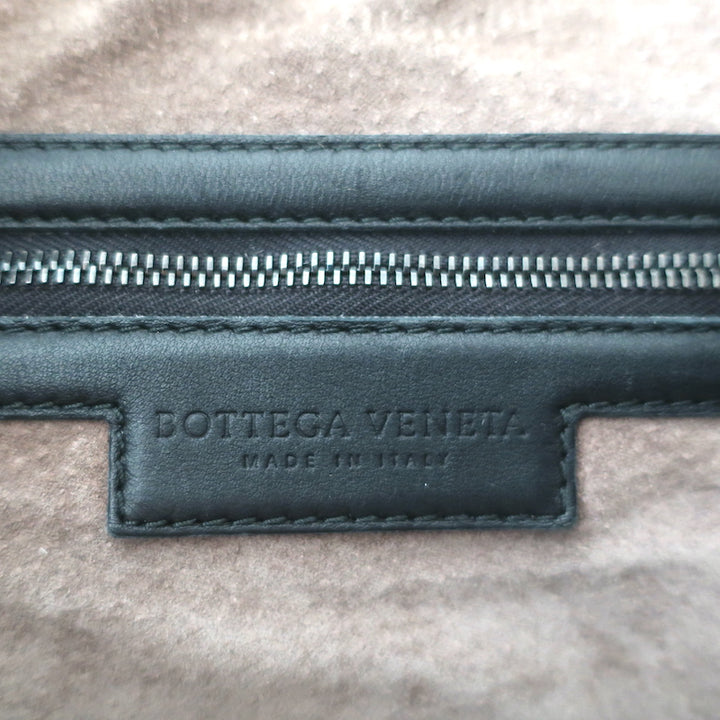 Bottega Veneta Large Veneta Fringed Hobo Black Intrecciato Leather Shoulder Bag
