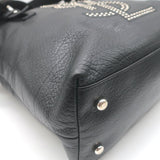Yves Saint Laurent Kahala Studded Logo Tote Black Leather Small Shoulder Bag