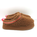 UGG Tazz Braid Shearling Platform Slippers Hardwood Size 9 NEW