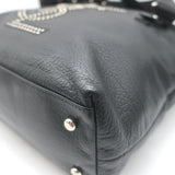 Yves Saint Laurent Kahala Studded Logo Tote Black Leather Small Shoulder Bag