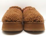 UGG Tazz Braid Shearling Platform Slippers Hardwood Size 9 NEW