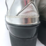 Louis Vuitton Spaceship Laureate Platform Combat Boots Silver Leather Size 38.5