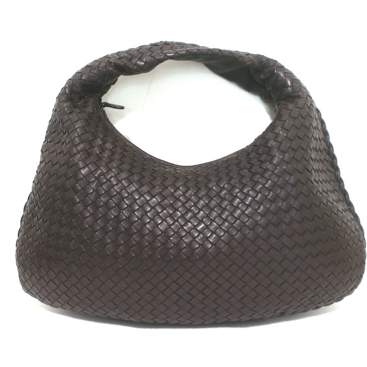 Bottega Veneta Large Veneta Hobo Dark Brown Intrecciato Leather Shoulder Bag