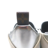 Louis Vuitton Spaceship Laureate Platform Combat Boots Silver Leather Size 38.5