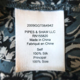 Veronica Beard Carolina Blouse Blue Floral Print Silk Size 2 Ruffle Sleeve Top