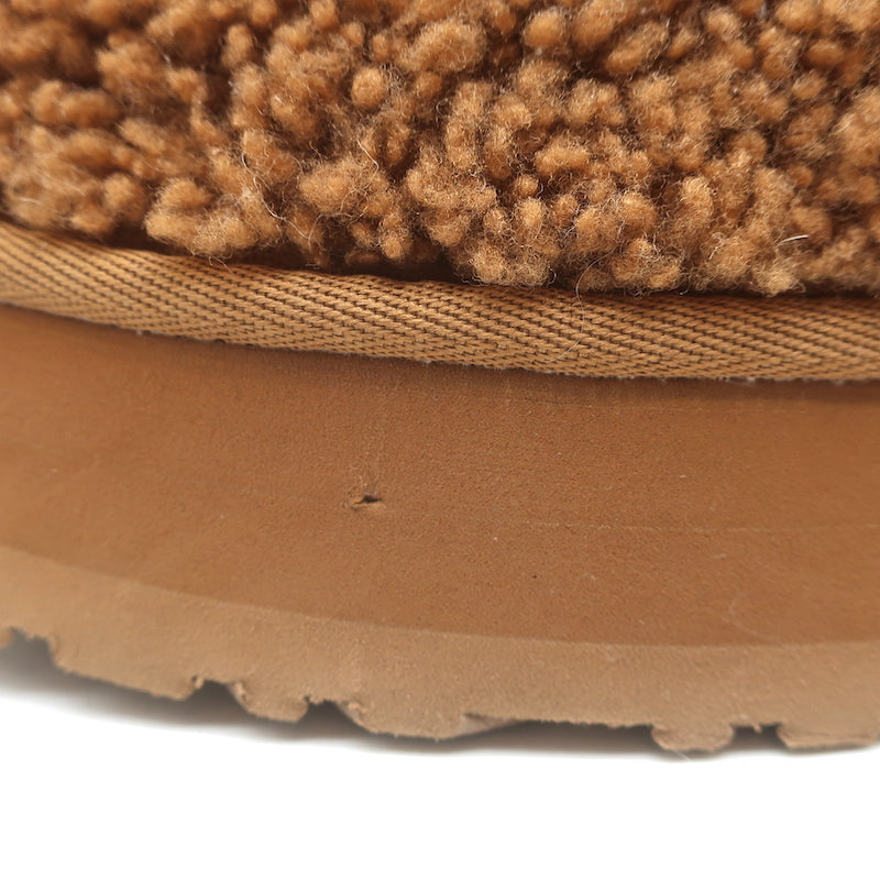 UGG Tazz Braid Shearling Platform Slippers Hardwood Size 9 NEW
