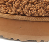 UGG Tazz Braid Shearling Platform Slippers Hardwood Size 9 NEW