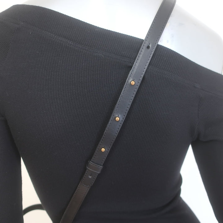 Mansur Gavriel Soft Lady Bag Natural Raffia &amp; Black Leather Crossbody