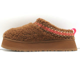 UGG Tazz Braid Shearling Platform Slippers Hardwood Size 9 NEW