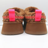 UGG Tazz Braid Shearling Platform Slippers Hardwood Size 9 NEW