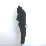 Alexander McQueen Twist-Neck Ribbed Knit Dress Black Wool Size Medium