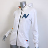 Aviator Nation Rainbow Zip-Up Hoodie Sweatshirt White Size Small