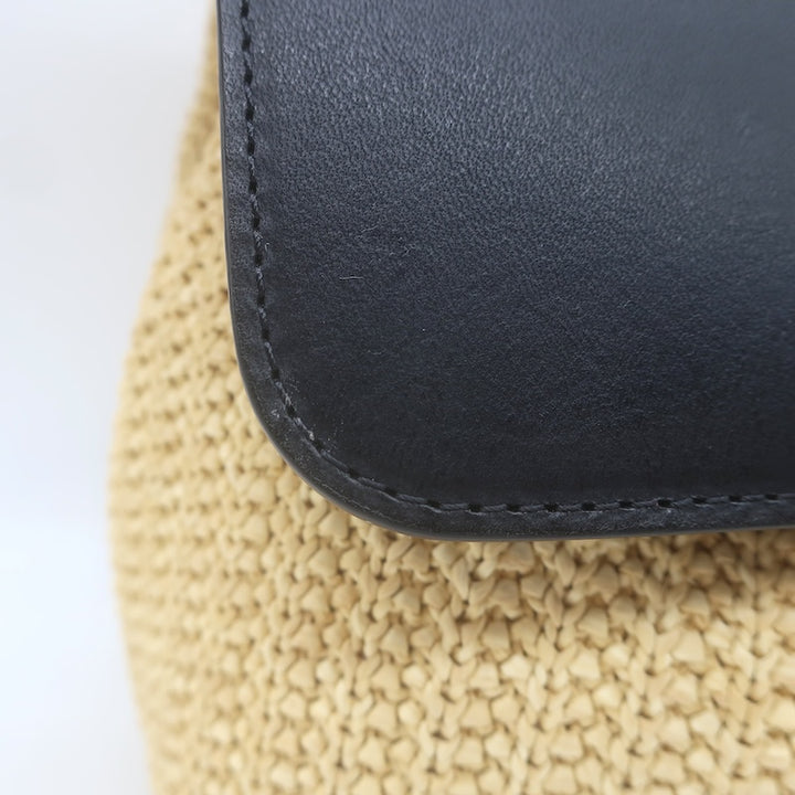 Mansur Gavriel Soft Lady Bag Natural Raffia &amp; Black Leather Crossbody