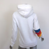 Aviator Nation Rainbow Zip-Up Hoodie Sweatshirt White Size Small