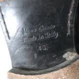 Golden Goose Rose Bowl riding boots, dark brown distressed leather, authentic pre-owned luxury boots, gently worn.