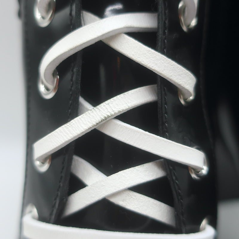 Louis Vuitton Star Trail Patch Combat Boots Black Polished Leather Size 39
