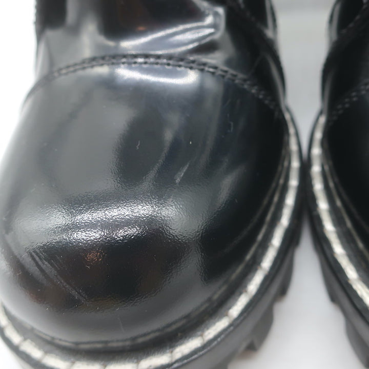Louis Vuitton Star Trail Patch Combat Boots Black Polished Leather Size 39