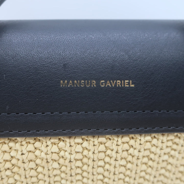 Mansur Gavriel Soft Lady Bag Natural Raffia &amp; Black Leather Crossbody