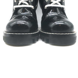 Louis Vuitton Star Trail Patch Combat Boots Black Polished Leather Size 39