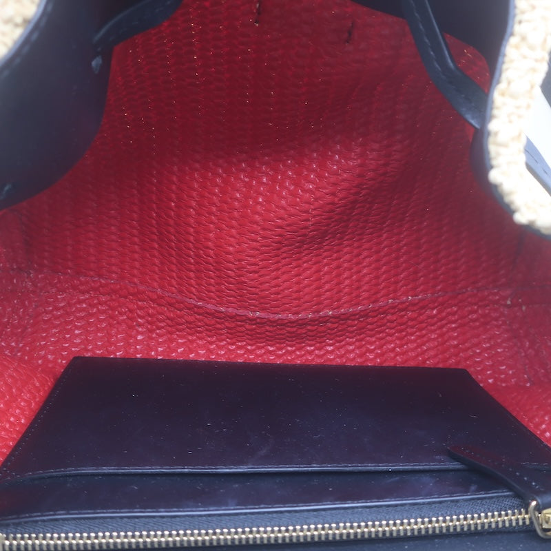 Mansur Gavriel Soft Lady Bag Natural Raffia &amp; Black Leather Crossbody