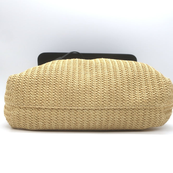 Mansur Gavriel Soft Lady Bag Natural Raffia &amp; Black Leather Crossbody