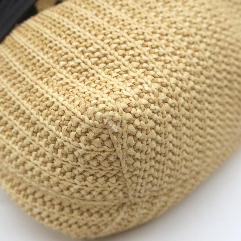Mansur Gavriel Soft Lady Bag Natural Raffia &amp; Black Leather Crossbody