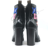 Louis Vuitton Star Trail Patch Combat Boots Black Polished Leather Size 39