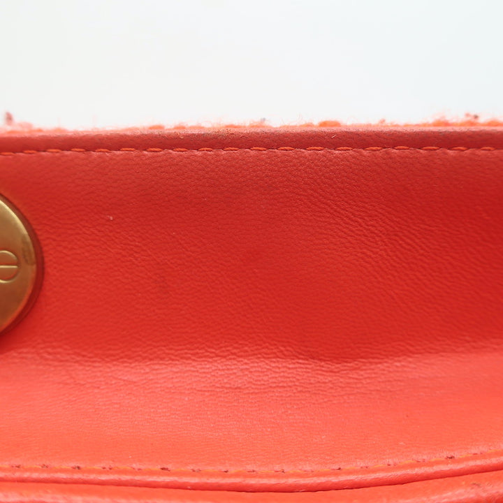Christian Dior Medium Lady Dior Bag Orange Cannage Tweed