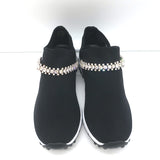 Jimmy Choo Verona Crystal-Embellished Knit Sneakers Black Size 35