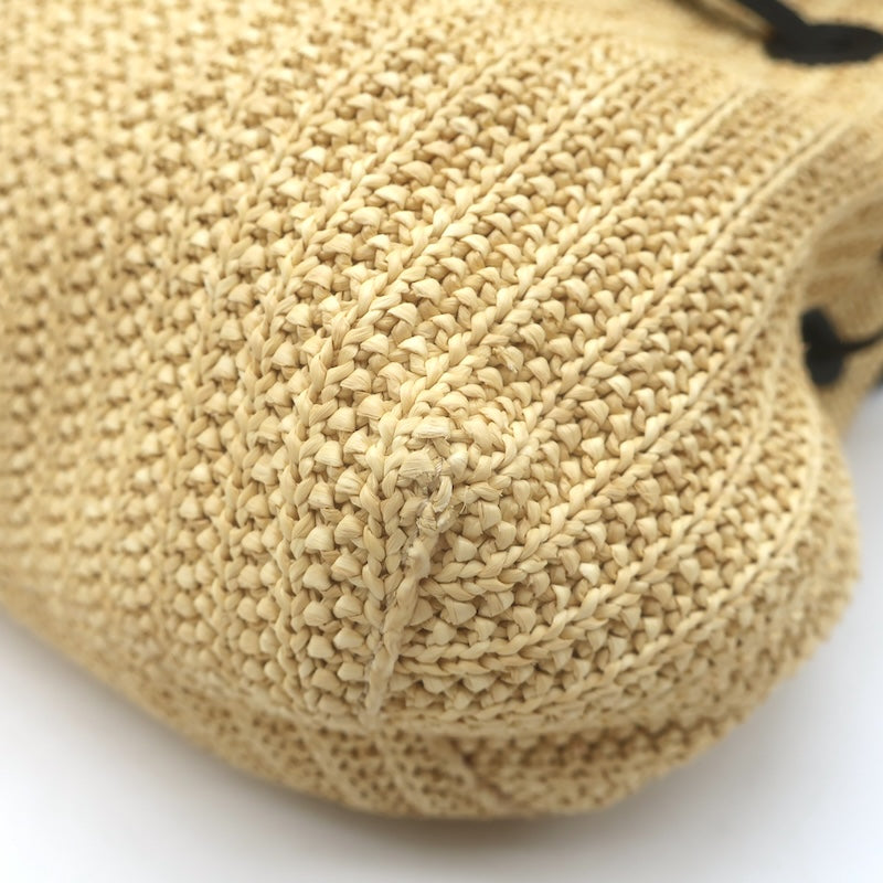 Mansur Gavriel Soft Lady Bag Natural Raffia &amp; Black Leather Crossbody