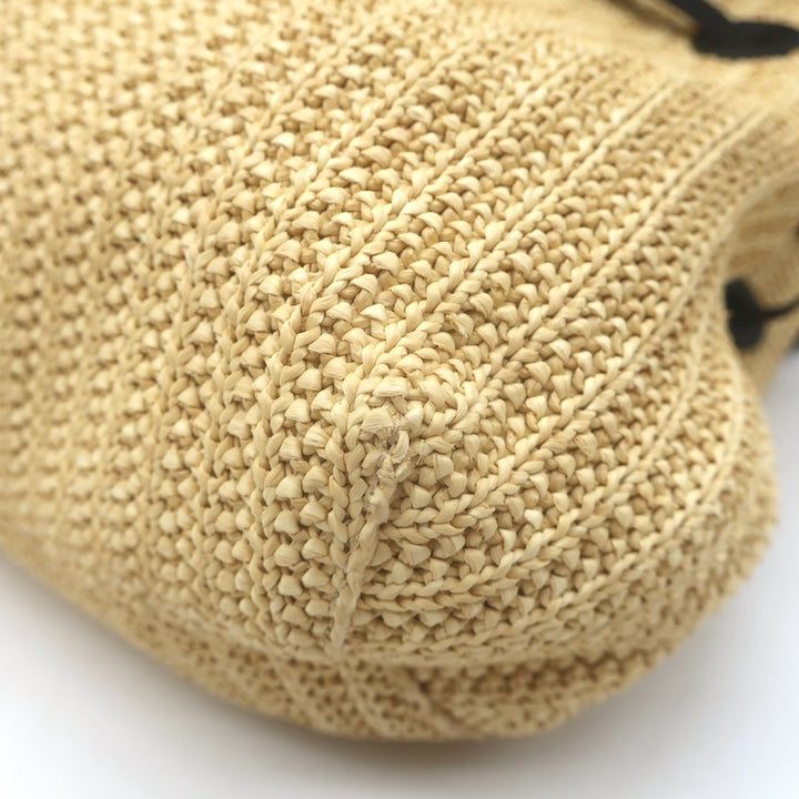 Mansur Gavriel Soft Lady Bag Natural Raffia &amp; Black Leather Crossbody