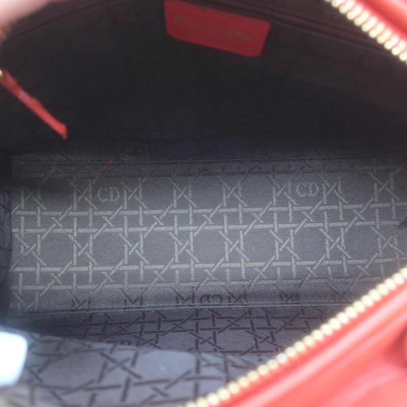 Christian Dior Medium Lady Dior Bag Orange Cannage Tweed