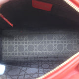 Christian Dior Medium Lady Dior Bag Orange Cannage Tweed